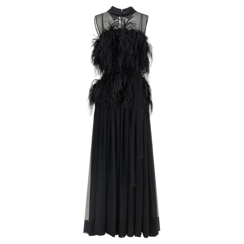 Alberta Ferretti Black Silk Long Women's Dress